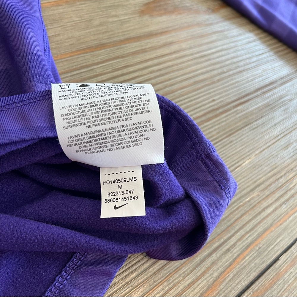 NIKE PRO DRI-FIT PURPLE STRIPE QUARTER ZIP TOP LONG SLEEVE ACTIVE WEAR RUNNING - Picture 6 of 9